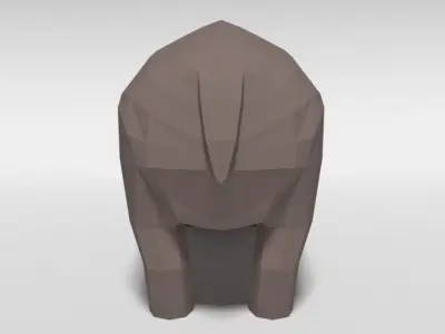 Low Poly Cartoon Hippopotamus Low-poly 3D model