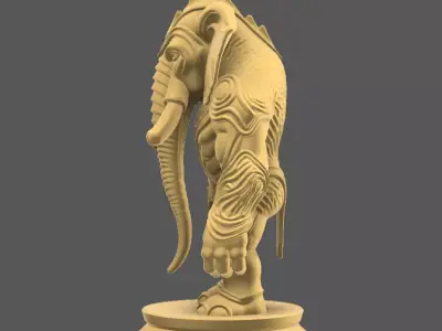 Organic Elephant Chess Piece STL File 3D print model