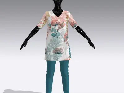 Female Cloth Dress Low-poly 3D model order