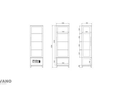 OM Narrow Cabinet CASE 161 3D model