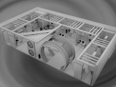  Booth Exhibition Stand a571b  3D model