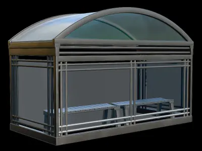 Game Ready Bus Stop 16 Low-poly 3D model