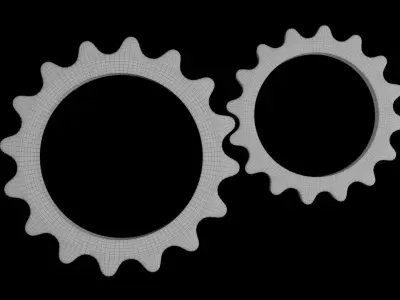 Minimal gears symbol Low-poly 3D model
