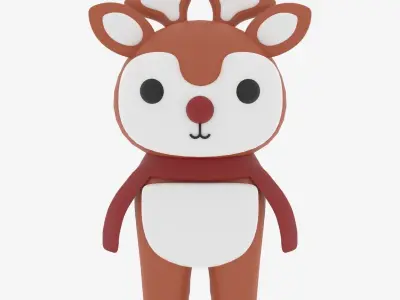 Cartoon Cute Deer 3D model