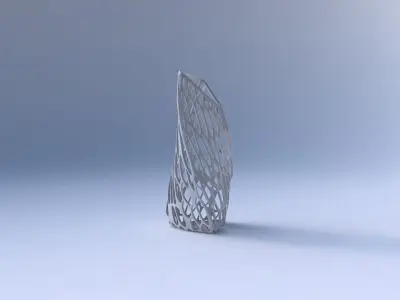 Vase twist tipped triangle with twisted organic lattice 3D print model