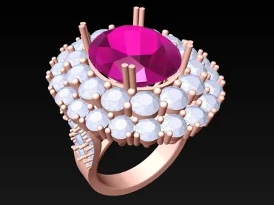 Diamond Ring - Womens Rings - N3862 3D print model