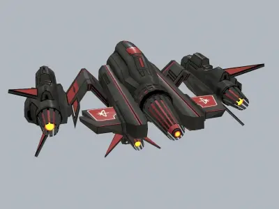 Spaceship WR Low-poly 3D model