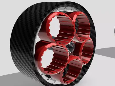 20inch 5 Speed Convex Wheels with Centrelock 2x Offsets 3D print model