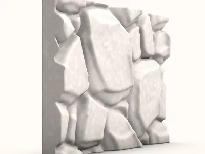 Rough Hewn Stone Wall Prop 3D model