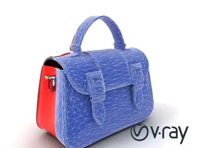 Miniature Satchel Glossy Leather model pack Low-poly 3D model