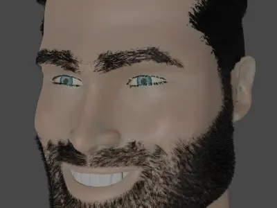 Gigachad Face Model Low-poly 3D model