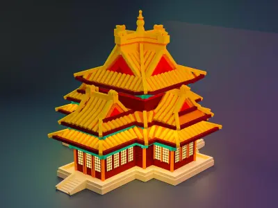 Chinese turrets Free 3D model