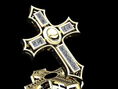 diamond cross 3D model 3D print model