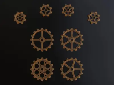 Steampunk gears - Print ready 3D print model