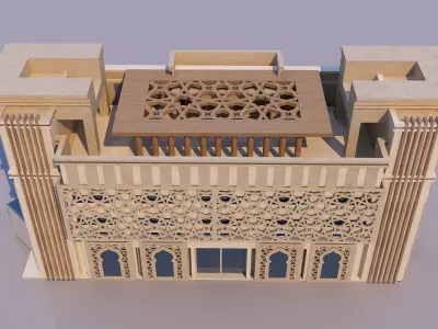 0167 - Islamic Facade Building 3D model