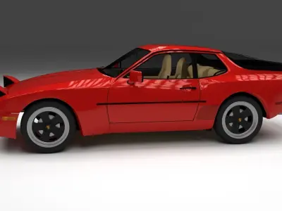 Porsche 944 with interior 3D model