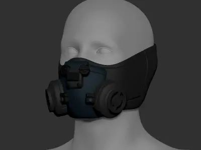 Gas mask high poly sculpt 3d printable scifi futuristic space 3D model