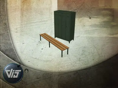 Locker room props Free low-poly 3D model