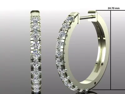 Women Diamond Earrings 3D print model 100