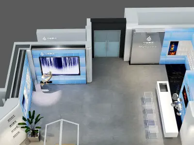 Boutique exhibition Low-poly 3D model