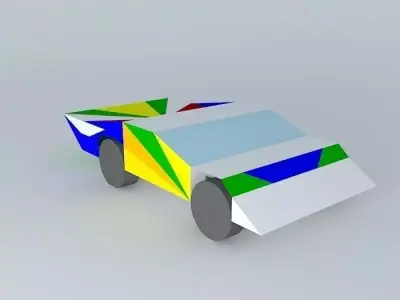 The RACE paper car Free 3D model