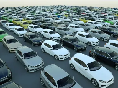 Generic 3-door Sport car Low-poly 3D model