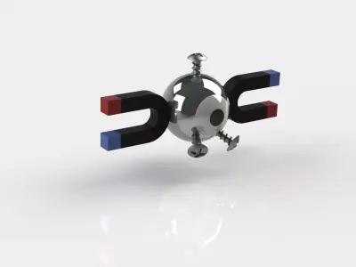 Magnemite metal ball with two lines Free 3D model