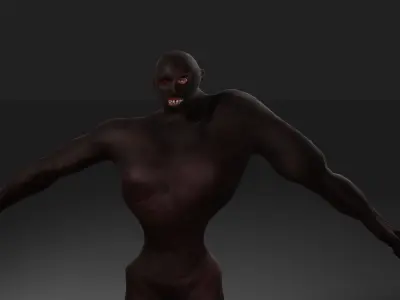 Humanoid Mutant Creature Free 3D model