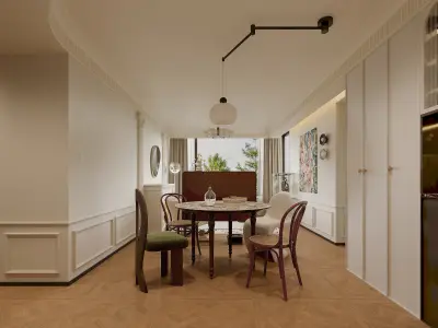 luxury living room dining room interior scenes 04 3D model