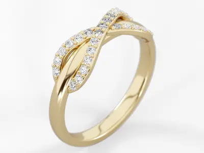 Infinity ring with stones finger size 10 3D print model