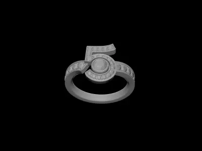 CHANEL - ETERNAL N5 - RING - FULL DIAMONDS 3D print model