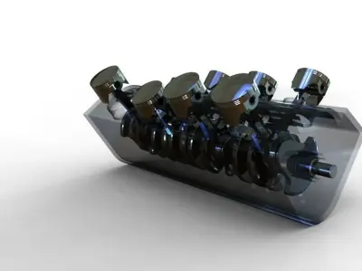 8 Cylinder Crank Shaft  Assembly V2 3D model