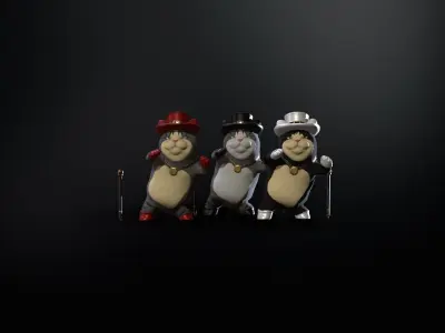 CatGel Low-poly 3D model