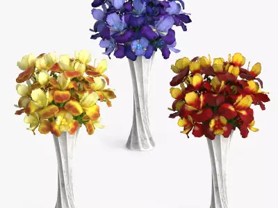 Iris Bouquet Flower Low-poly 3D model