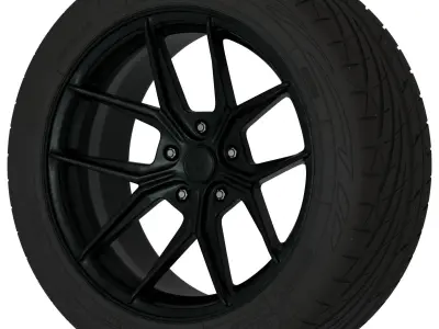 Enkei TSR X Aftermarket Wheel Low-poly 3D model