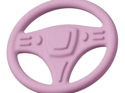 Plastic Exquisite Steering Wheel Toy 3D model