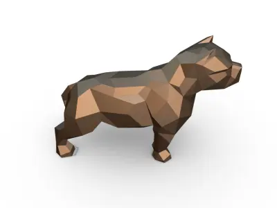 American Bully low poly 3D print model