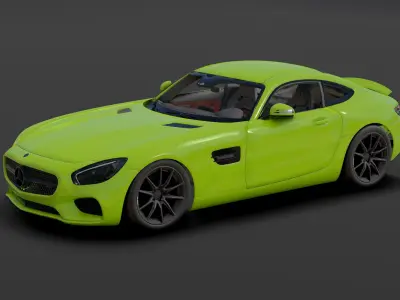 Mercedes AMG GT  Low-poly 3D model