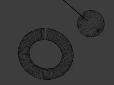 Satisfying ball and ring on pulley Low-poly 3D model