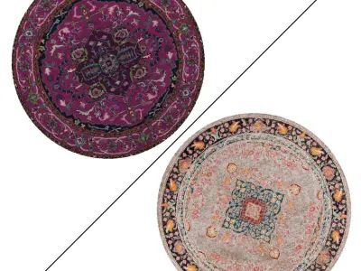 Round Rug Set 123 3D model