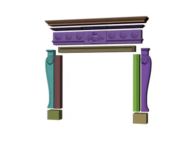 Georgian style fireplaces series No8 3D model