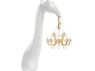 Giraffe In Love Qeeboo Wall-Mount Low-poly 3D model