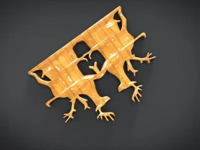 Wall decoration with deer motif Low-poly 3D model