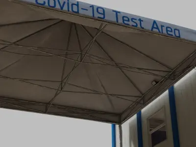 Covid-19 Testing Tent Area Low-poly 3D model