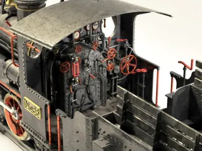 European Steam Locomotive Train Engine 3D model