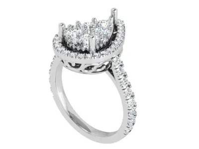 Pear Halo Ring 4118 3D print model