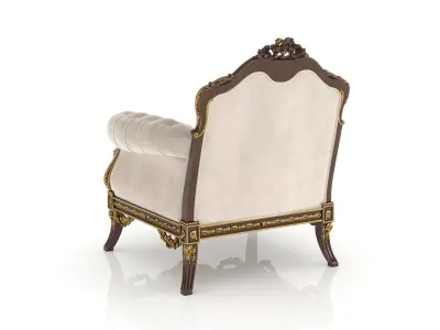 Grand rococo armchair by Modenese 3D model