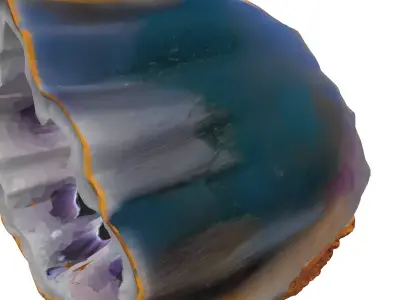 Detailed Agate Geode Crystal Rock Low-poly 3D model