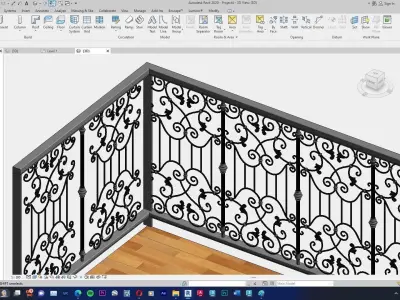 Classic Railing Revit Family type 014 3D model