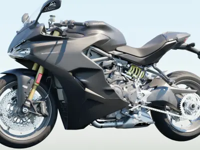 Motorcycle low poly 3d model Low-poly 3D model